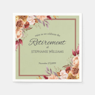Elegante Pastell-Herbst-Blumen-Ruhestandsfeier  Serviette