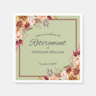 Elegante Pastell-Herbst-Blumen-Ruhestandsfeier Serviette