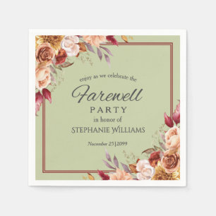 Elegante Pastell-Herbst-Blumen-Ruhestandsparty  Serviette