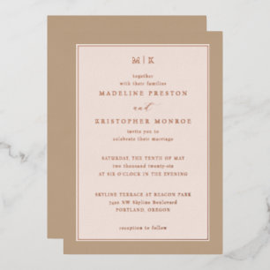 Elegante Pastell-Hochzeitseinladung Folieneinladung