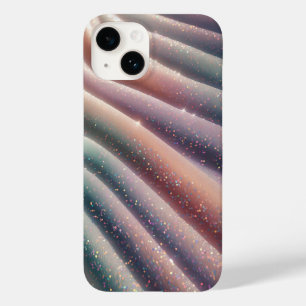 Elegante Pastell-Irideszente Glitter-Seidenwellen Case-Mate iPhone 14 Hülle