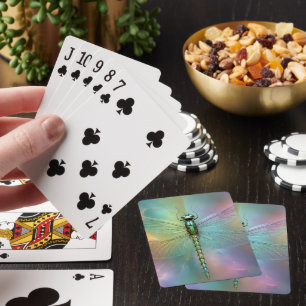 Elegante Pastell-Libellen-Fraktal-Kunst, Spielkarten