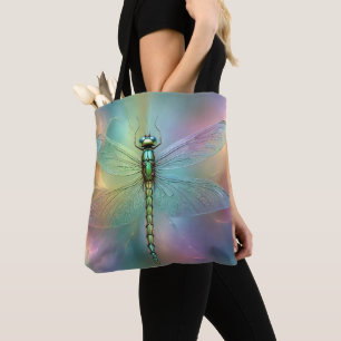 Elegante Pastell-Libellen-Fraktal-Kunst, Tasche