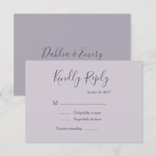 Elegante pastell lila lavendel moderne Hochzeit RS Einladung