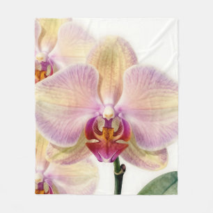 Elegante Pastell-Lila-Orchideenblüte Fleecedecke