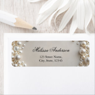 Elegante Pastell-Perlen Brautparty-Rückkehrlabel