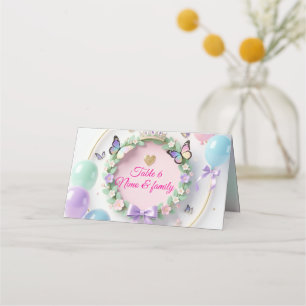 Elegante Pastell-Quinceañera-Platzkarten Platzkarte