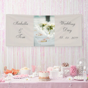 Elegante Pastell Romantische Hochzeitstafel Banner