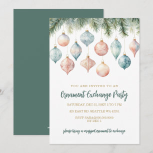 Elegante Pastell-Schmuck-Tausch-Weihnachtsfeier Einladung