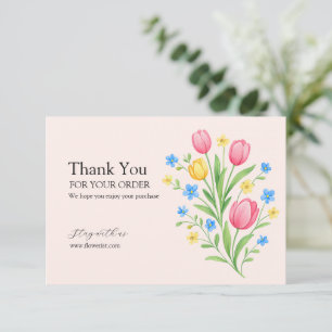 Elegante Pastell-Tulpenstrauß-Illustration Dankeskarte