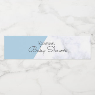 Elegante pastellblaue und weiße Marmordusche