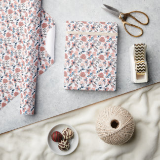 Elegante Pastellblumen Geschenkpapier