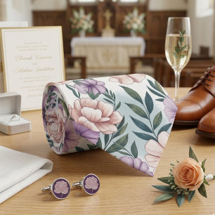 Elegante Pastellblumen Krawatte