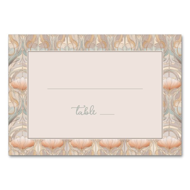 Elegante Pastellblumen Tischnummer (Vorderseite)