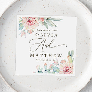 Elegante Pastellfarben Blütensaft Serviette