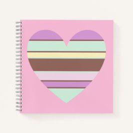 Elegante Pastellfarben - Herz auf hellem Rosa Notizbuch