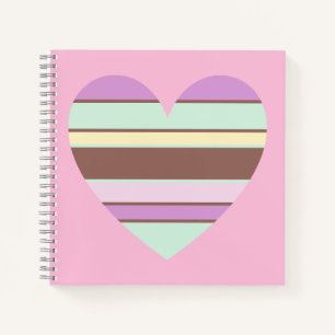 Elegante Pastellfarben - Herz auf hellem Rosa Notizbuch