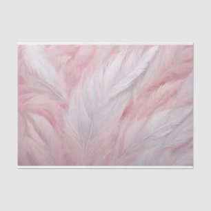 Elegante Pastellfarben Rosa und Weiße Feather Text Seidenpapier