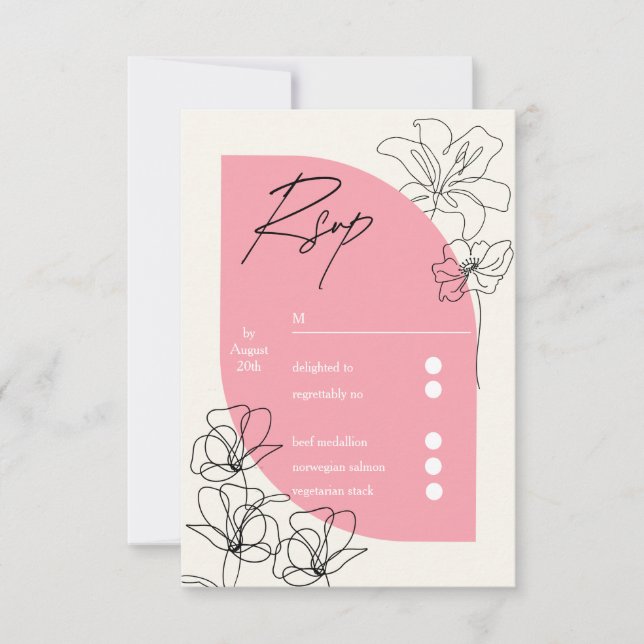 Elegante Pastellfarben und cremefarbene Hochzeit RSVP Karte (Vorderseite)