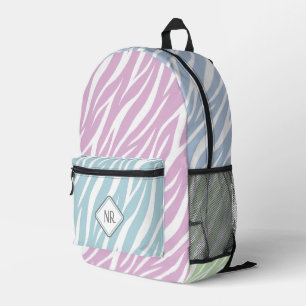 Elegante Pastellfarben und weiße Zebra-Aufschrift  Bedruckter Rucksack