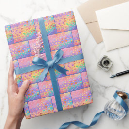 elegante, pastellfarbene Herzen Geschenkpapier