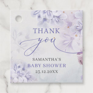 Elegante pastellfarbene lila Frühlingsblumen Babyd Geschenkanhänger