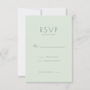 Elegante Pastellgrüne Antwortkarte RSVP Karte