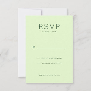 Elegante Pastellgrüne RSVP-Karte RSVP Karte