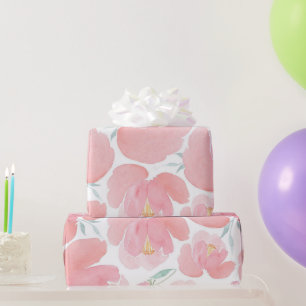 Elegante pastellrosa Blumen Geschenkpapier