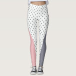 Elegante pastellrosa lila geometrische Polka-Punkt Leggings<br><div class="desc">Eine schöne Kombination aus modernen pastellgeometrischen und Retro-Polka-Punktmuster.</div>