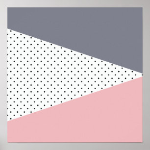 Elegante pastellrosa lila geometrische Polka-Punkt Poster