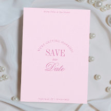 Elegante Pastellrosa Save-the-Date-Karte im klassi