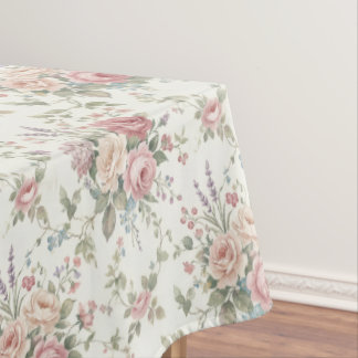 Elegante Pastellrosen im Shabby-Chic-Stil Tischdecke