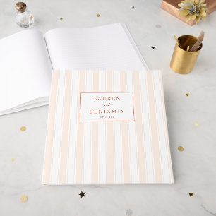 Elegante Pastellstreifen Gästebuch