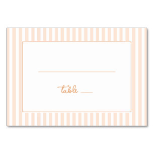 Elegante Pastellstreifen Tischnummer