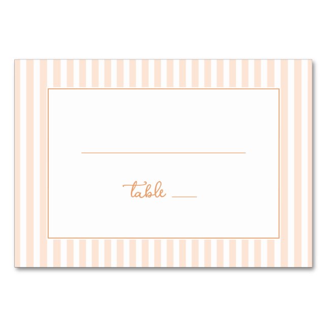 Elegante Pastellstreifen Tischnummer (Vorderseite)