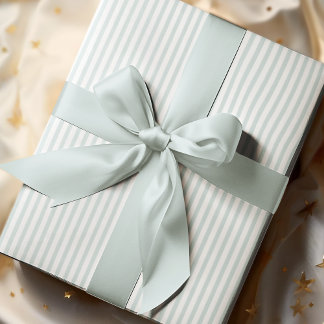 Elegante Pastelltöne Blau und Weiß Streifen Geschenkpapier