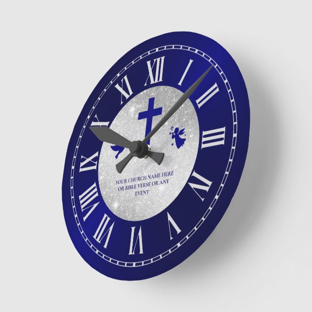 Elegante Pastor Wertschätzung Kirche Runde Wanduhr (Winkel)