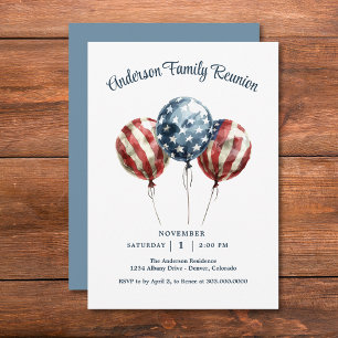 Elegante patriotische Familienzusammenkunft Einladung