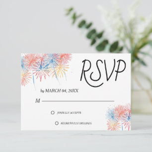 Elegante patriotische Hochzeits-RSVP-Karte zum 4. RSVP Karte