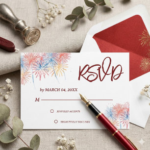 Elegante patriotische Hochzeits-RSVP-Karte zum 4. RSVP Karte