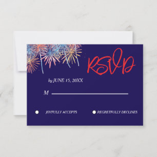 Elegante patriotische Hochzeits-RSVP-Karte zum 4. RSVP Karte