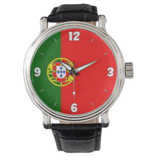 Elegante patriotische Nationalflagge Portugals Armbanduhr