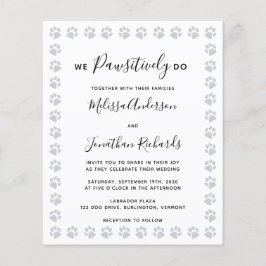 Elegante Paw Print Budget Hochzeit Einladung