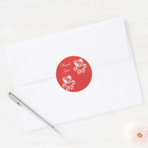 Elegante Paws on Red Vielen Dank Runder Aufkleber