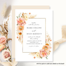 Elegante Peach and Cream Delikate Blumenhochzeit