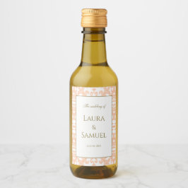 Elegante Peach and Gold Mini Wine Labels Weinetikett