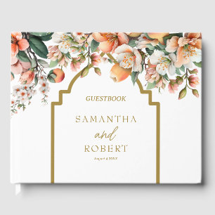 Elegante Peach and Gold Southern Wedding Gästebuch