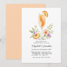 Elegante Peach Bellini Florale Probe-Dinner-Einlad