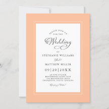 Elegante Peach Chic Moderne kalligraphische Hochze